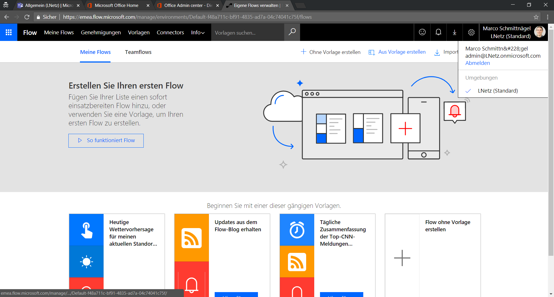 Office 365 Flow Screenshot